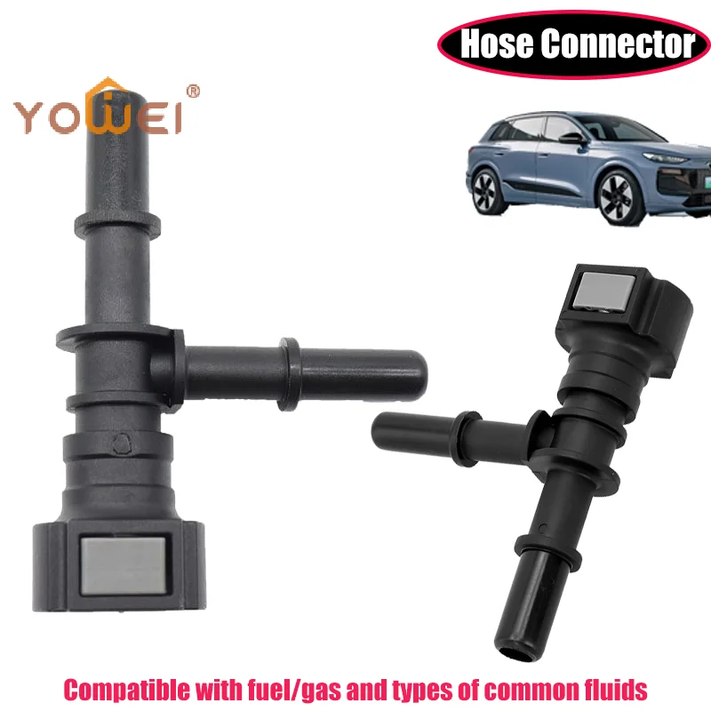 Latest 9.49 Tee Connector Car Fuel Hose Quick Plug Connectors Quick Release Hose Fitting Nylon Oil Line Pipe Adapter