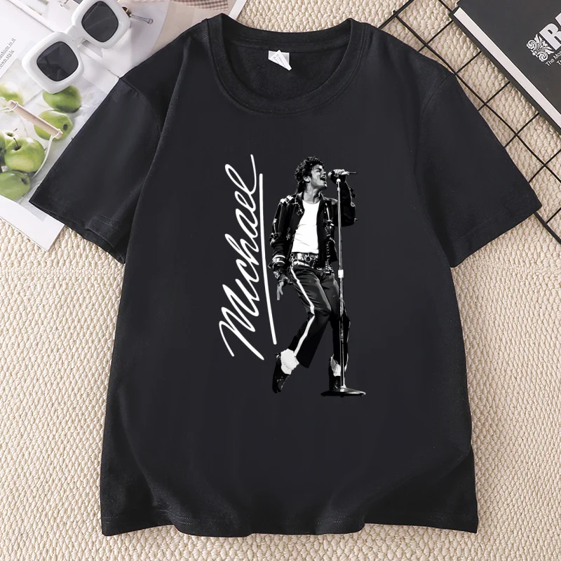 Michael Jackson T Shirt Men Women King of Pop Tee Vintage Music Graphic T Shirts Casual Cotton Short Sleeve Round Neck Tees