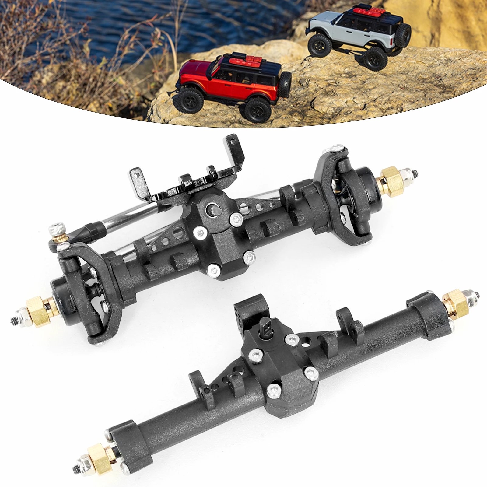 Nylon Axle Front and Rear Plastic Axles for Axial SCX24 C10 Deadbolt JLU Gladiator Bronco 1/24 RC Crawler Car Upgrade Parts