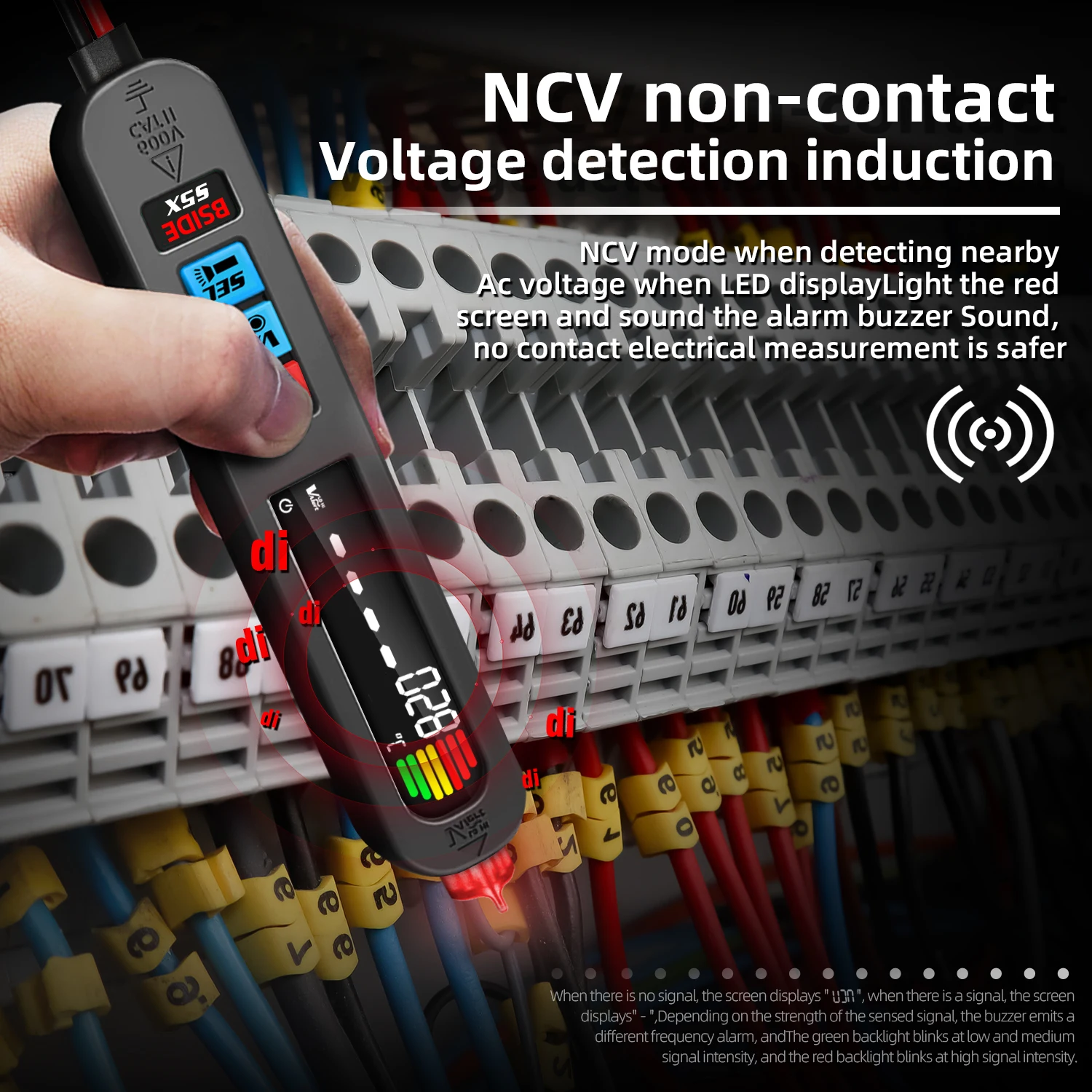 BSIDE S5X Rechargeable AC DC Voltage Detector Pen Professional Smart Digital Multimeter Auto Range Capacitance Ohm Diode Hz NCV