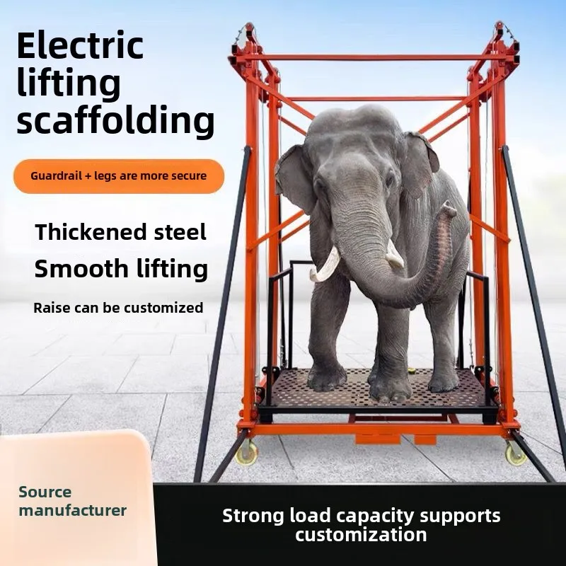 

Электрический подъемник для строительных лесов 4м/6м, мобильная электрическая подъемная платформа, складной электрический подъемник для строительных лесов