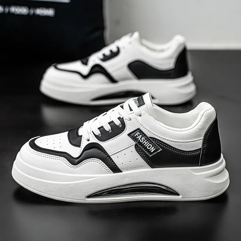 Spring New Casual Comfortable Men's Board Shoes Fashion Non-slip  Breathable Running Sport Shoes Thick Sole Small White Shoes