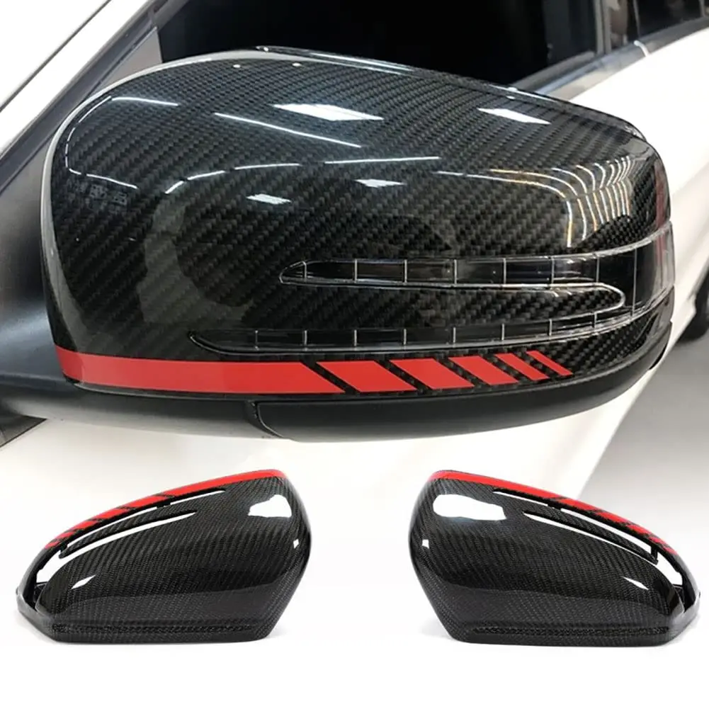 2PCS Stripes Sticker Rearview Mirror Decal For Mercedes Benz A B C E CLA S V R ML AMG W176 C117 W205 W204 W213 W212 C253 Decal