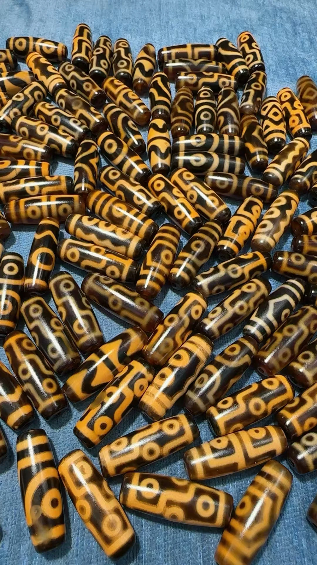 

30pcs/lot Yellow coilor natural Agate Tibetan Dzi Beads DIY Men's&Women's Amulet Bracelets Necklaces