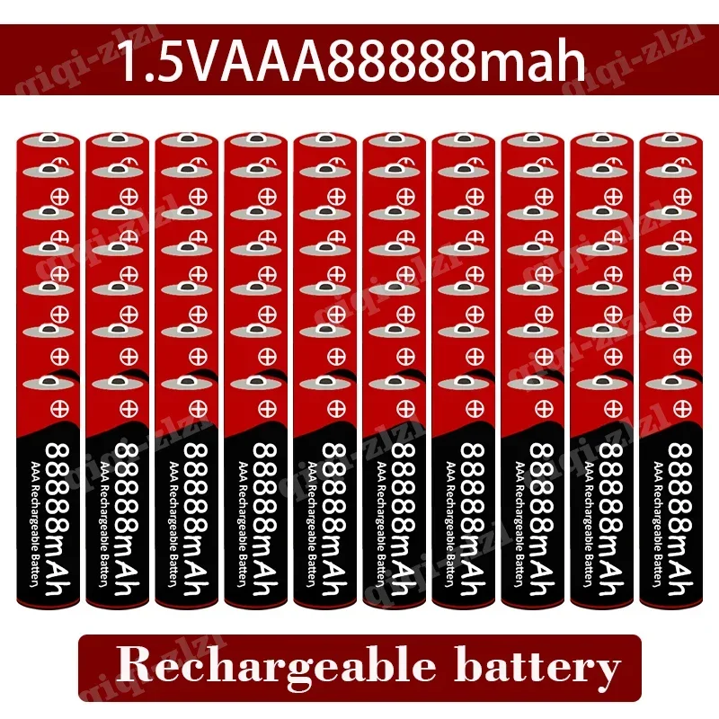 88888 MAh High Capacity AAA Grade Rechargeable Battery, Original 1.5V, Suitable for LED Lights, Toys, MP3, and Other Devices