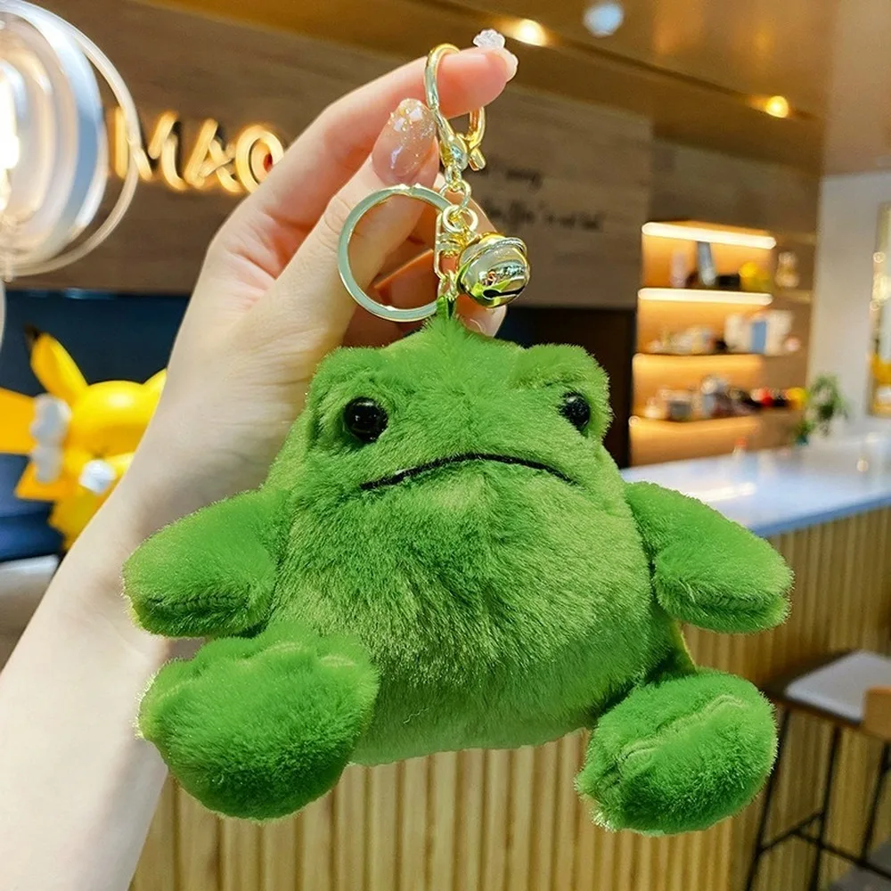 Porte-clés grenouille en peluche de dessin animé vert, pendentif en peluche, doux, mignon, créatif, Ricky