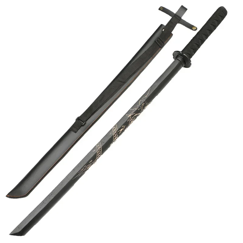 

Wooden Sword Japanese Iaido Practice Performance Training, Aikido Solid Wood Sword with Scabbard for Cosplay