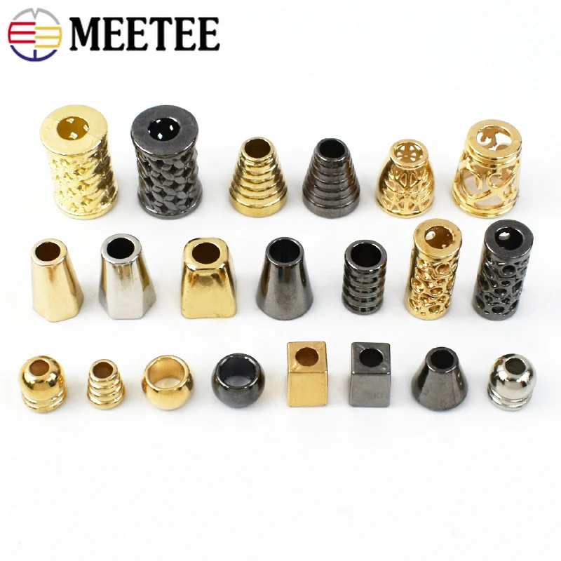 100Pcs Metal Hollow Cord Lock Stopper Rope End Buckle Adjust Fixed Bell Clasp Clothes Hoodie Decor Button DIY Sewing Accessories