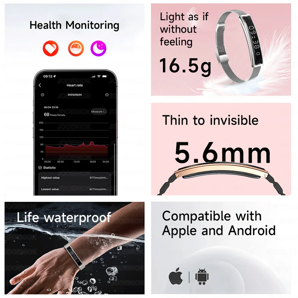 New Sports Waterproof Smart Band Bracelet Gesture Control Heart Rate Blood Oxygen Sleep Monitor Pedometer Screen Smartwatch 2026