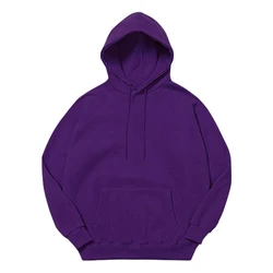 KPOP ins STYLE Solid Purple Goth Hooded Loose Men's Women's hoodie round neck loose WARM sweater OVERSIZE CLOTHING