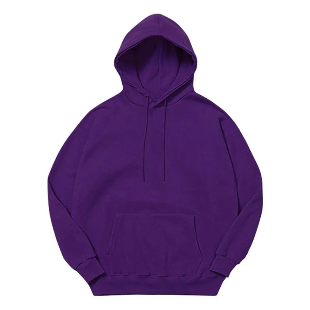 KPOP ins STYLE Solid Purple Goth Hooded Loose Men's Women's hoodie round neck loose WARM sweater OVERSIZE CLOTHING