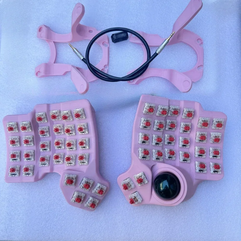 Charybdis-Kit de clavier fendu personnalisé, support de clavier rose, trackball filaire, mode unique, clavier mécanique fendu, patch lado Gamer, 4x6