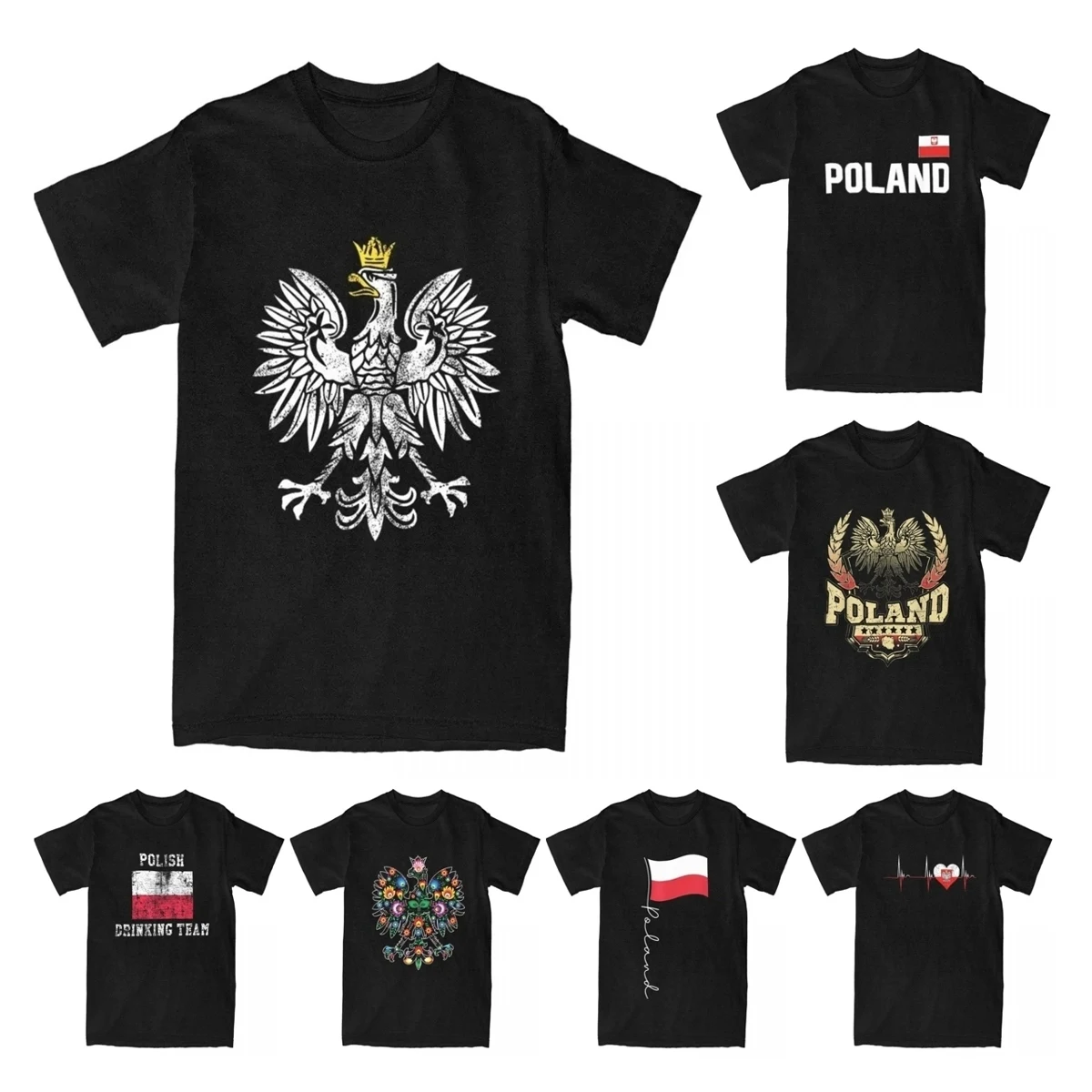 Men\'s Polish Vintage Distressed Poland Eagle Patriotic Gift T Shirt Cotton Clothes Novelty Poland Pride Tees Summer T-Shirt