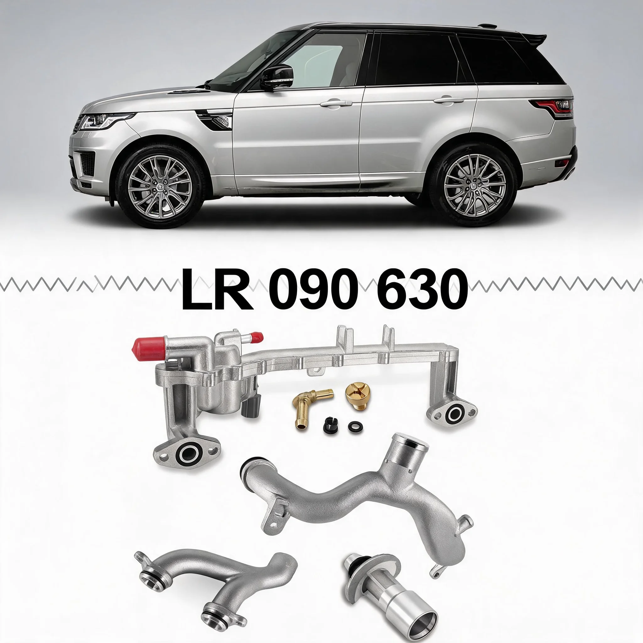 AJ133 5.0L SCV8 Upgraded Aluminum Cooling Water Pipe System Kit for Range Rover Sport VELAR Jaguar Fpace Ftype Car Parts
