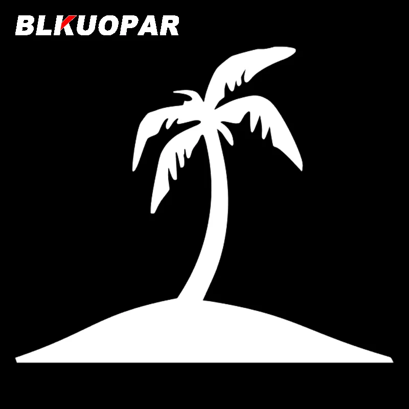 BLKUOPAR For Coconut Island Car Stickers Sunscreen Creative Decals Cartoon Fashionable Surfboard Windows Decor Car Goods