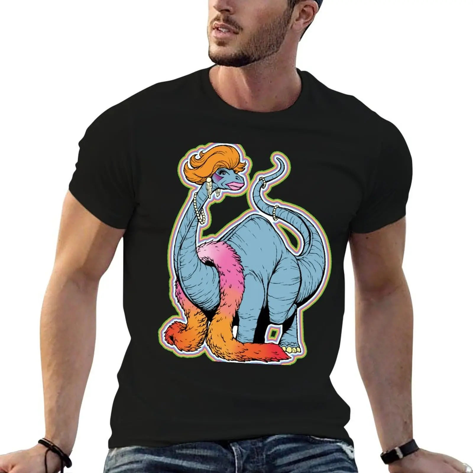 

Brontina drag queen brontosaur - LGBT Dinos! T-Shirt man t shirt heavy cotton t shirts for man pack cotton T-Shirt