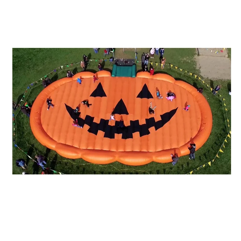 outdoor kids commercial bounce house party rental equipment Halloween jumping bounce pads pumpkin inflatable jump pad for kids