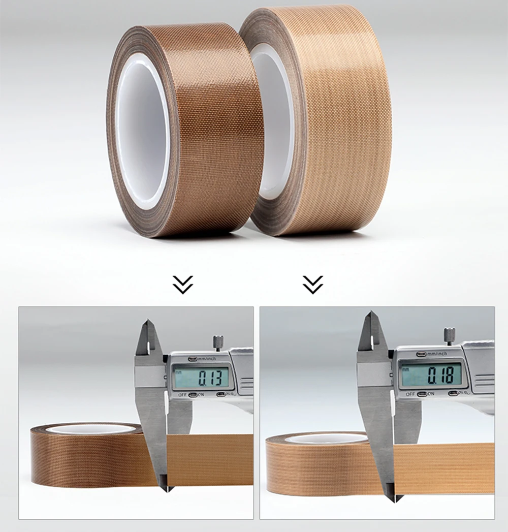 0.13/0.18mm 300 Degree High Temperature Resistance Adhesive Tape Cloth Heat Insulation Sealing Machine PTFE Tape