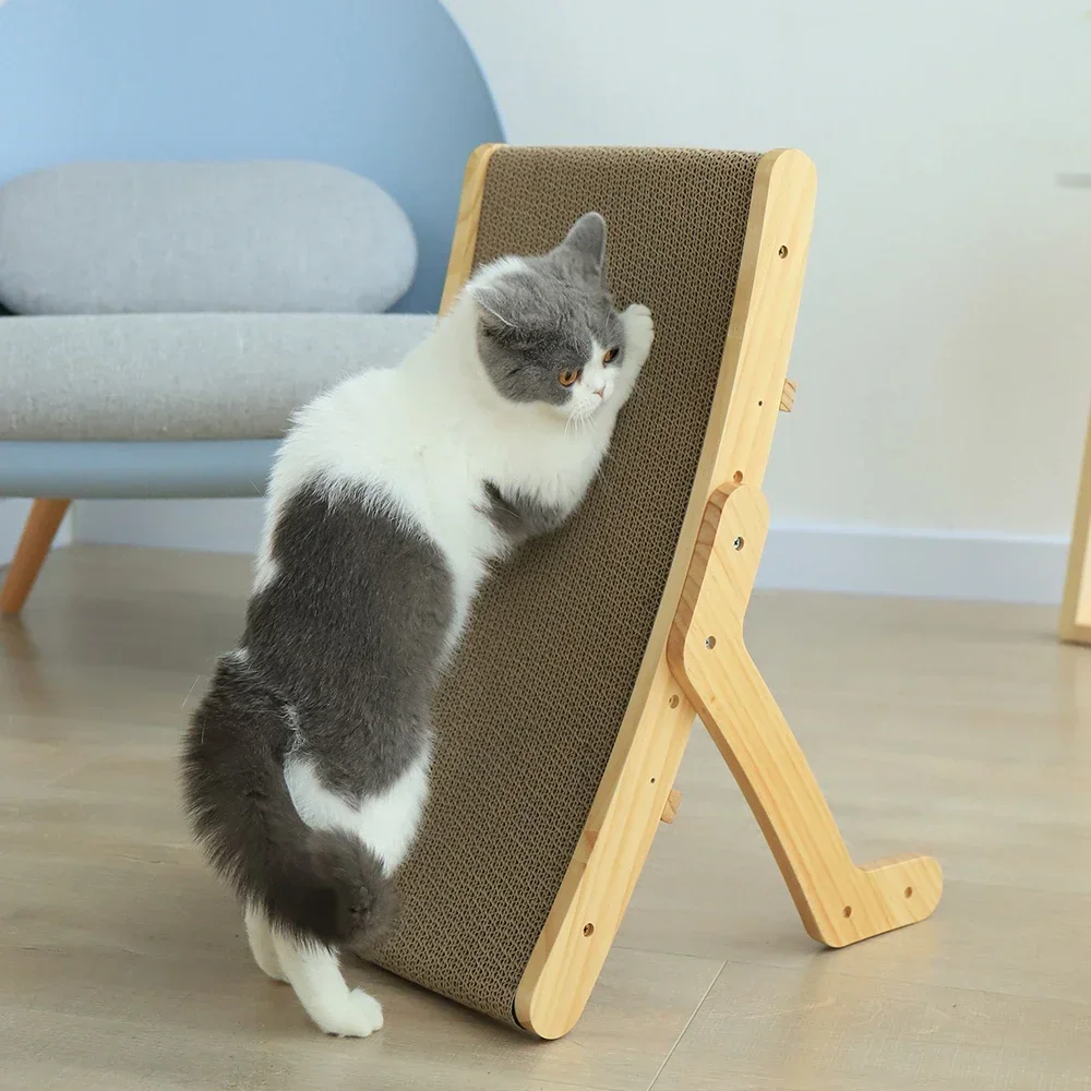 Cat Scratcher Board Wooden Frame Cat Scratching Bed 3 In 1 Scratching Post Anti-Scratch Toys Claw Couch Scraper For Cats