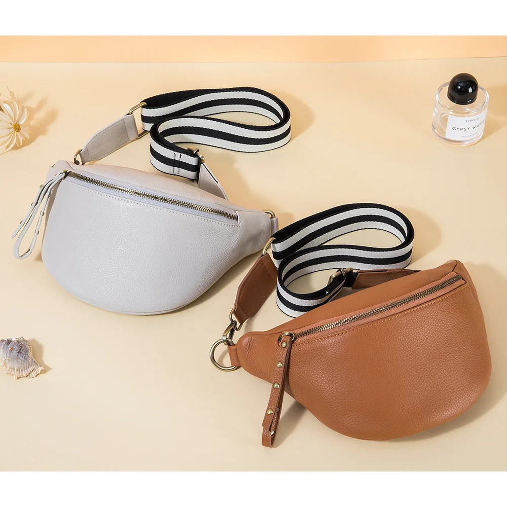 Genuine Leather Crossbody Bag High Quality Waist Chest Handbag Phone Pouch One Shoulder Designer Messenger Tote Bag For Women