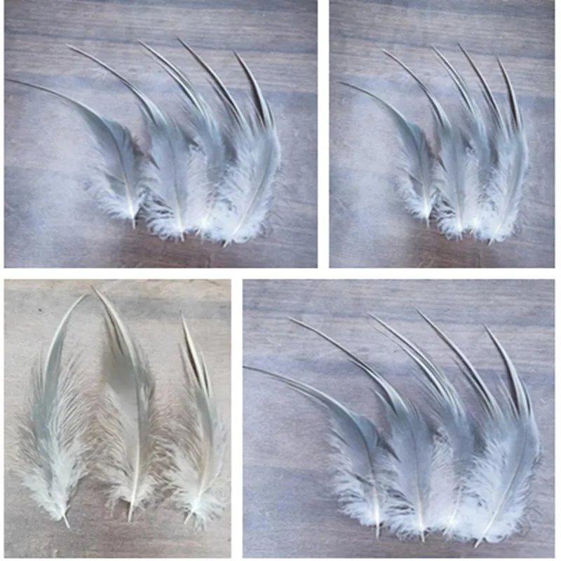 Wholesale 100/500pcs Beautiful 2-10 inches/5-25 cm Gray Heron Silk Feathers For DIY Jewelry Craft Making Decoration