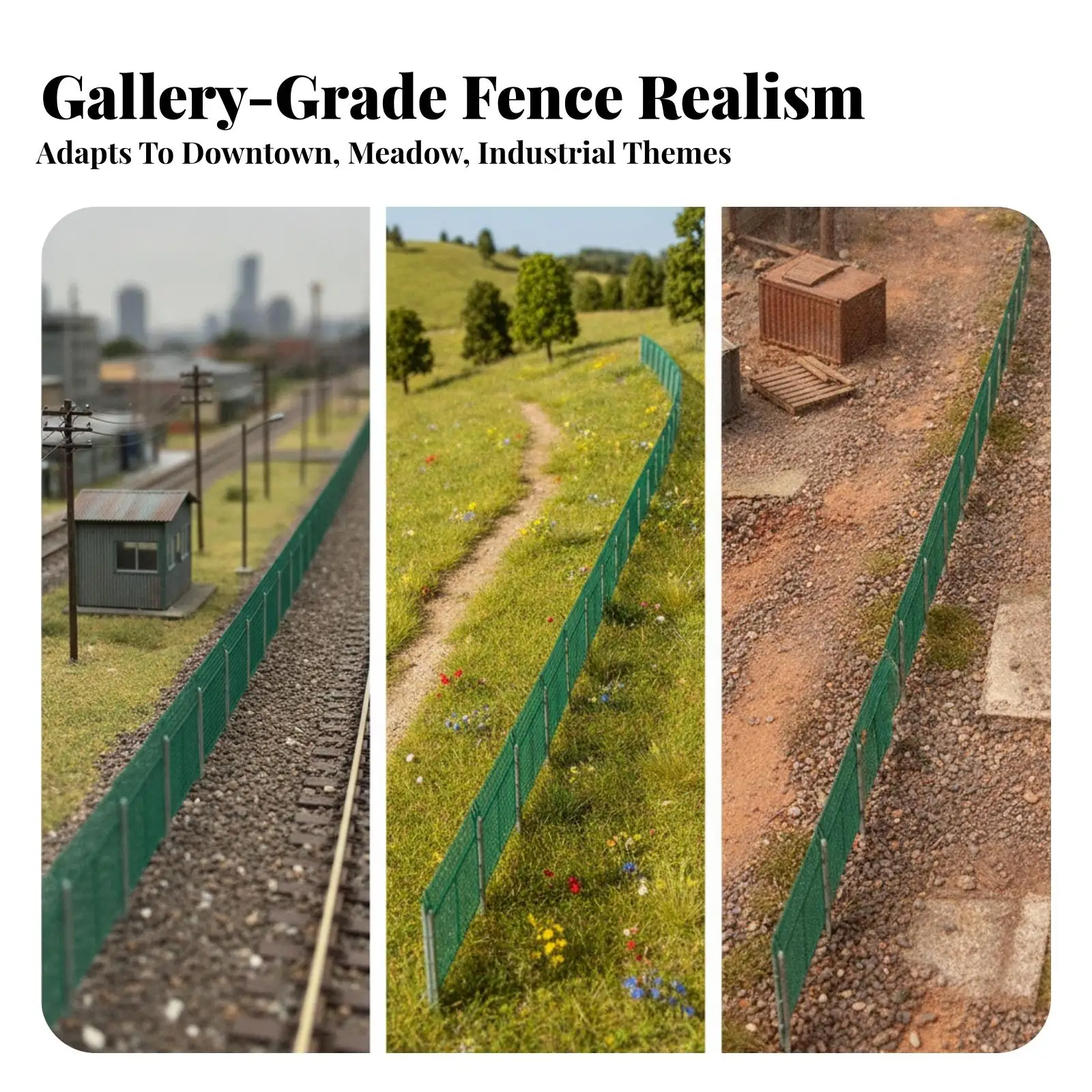 N Gauge Railway Fence Metal Mesh Barrier for Train Diorama Scenery Trackside Layout Decoration Magic Rail Block