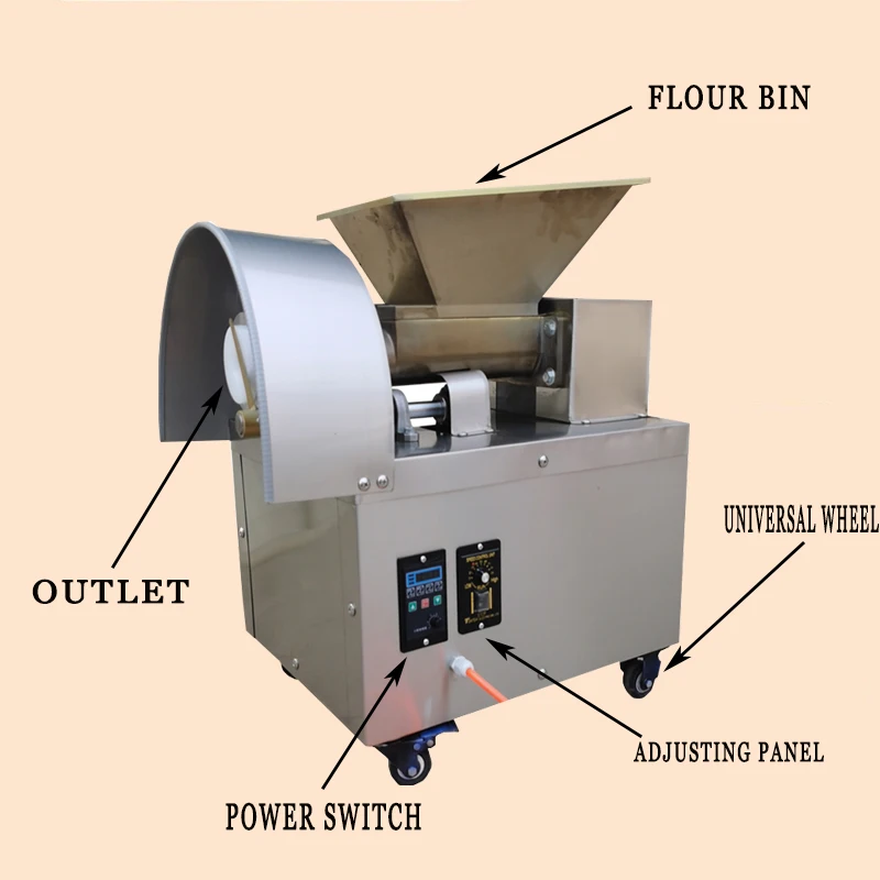 Bread Bun Pizza Dough Divider Cutter Automatic Motor Food Grade   Stainless Steel High Capacity