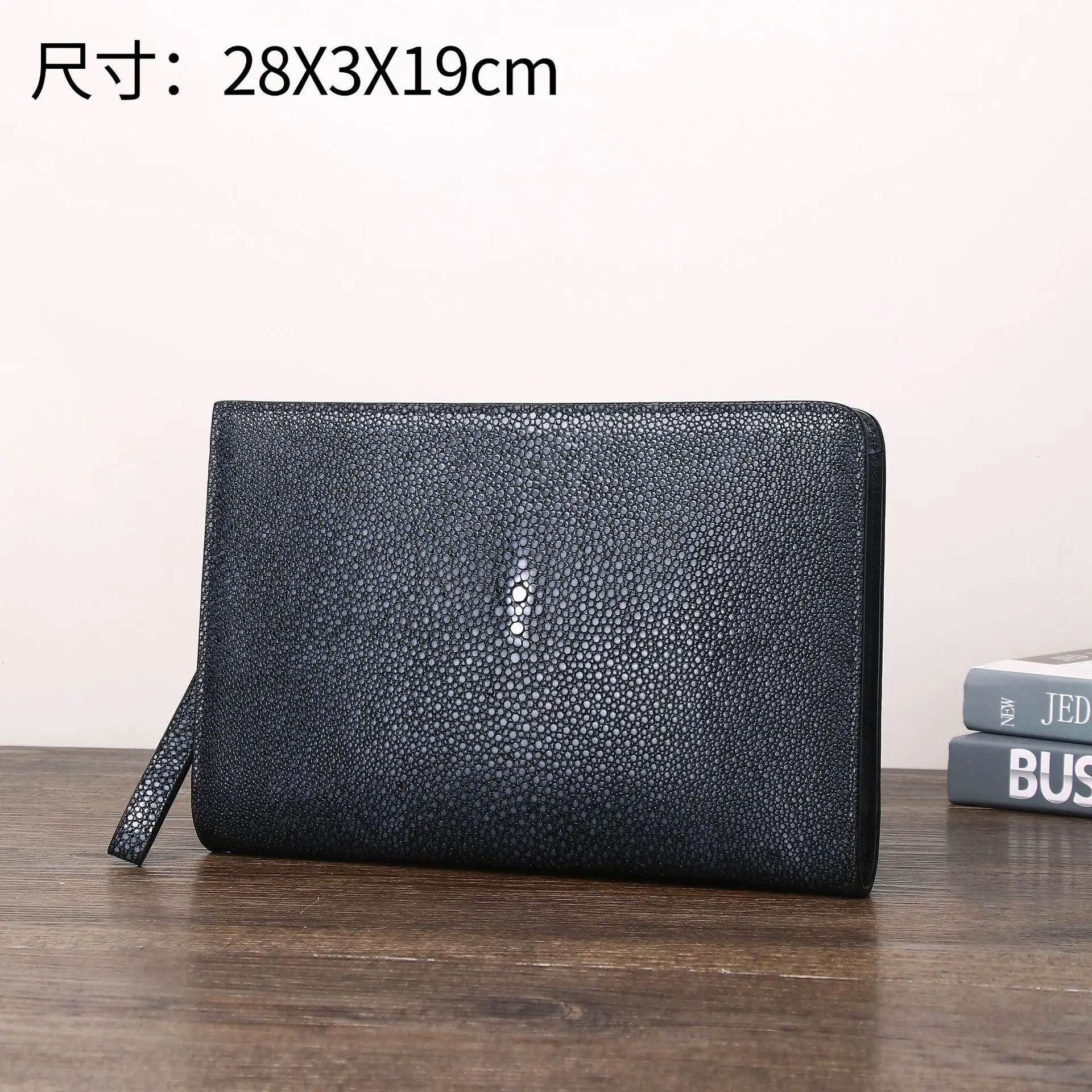 

New Smooth Pearl Fish Pattern Men's Large Handbag Clip Function And Multi Card Position Underarm Bags Tidal Purse Wallet Female