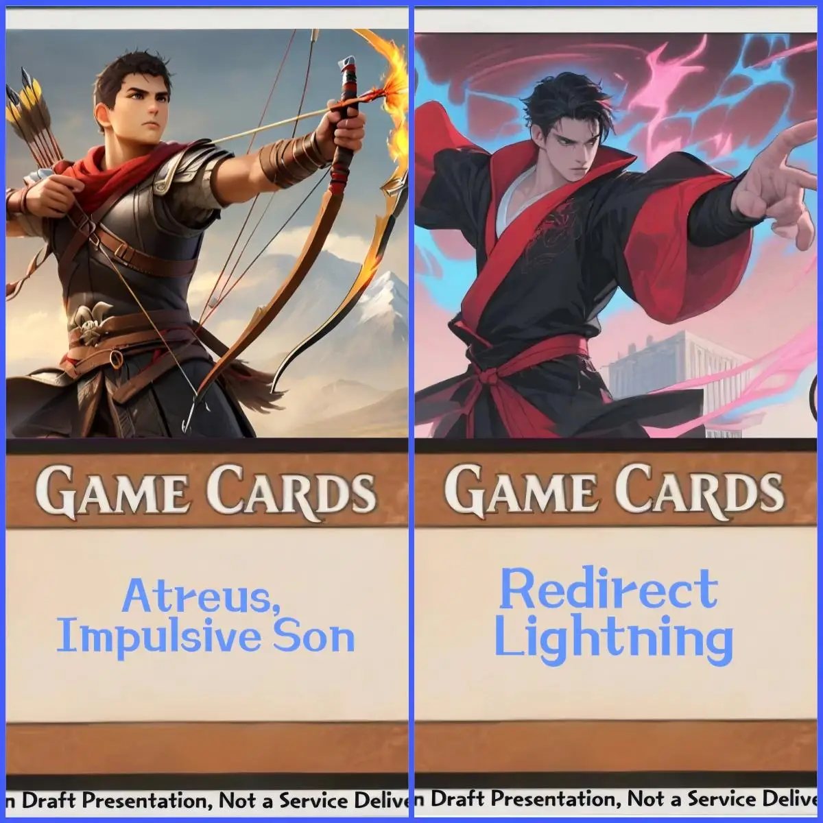 

Selling Foil 32 Kratos, Stoic Father Atreus, Impulsive Son Redirect Lightning Aloy, Savior of Meridian best quality proxy cards