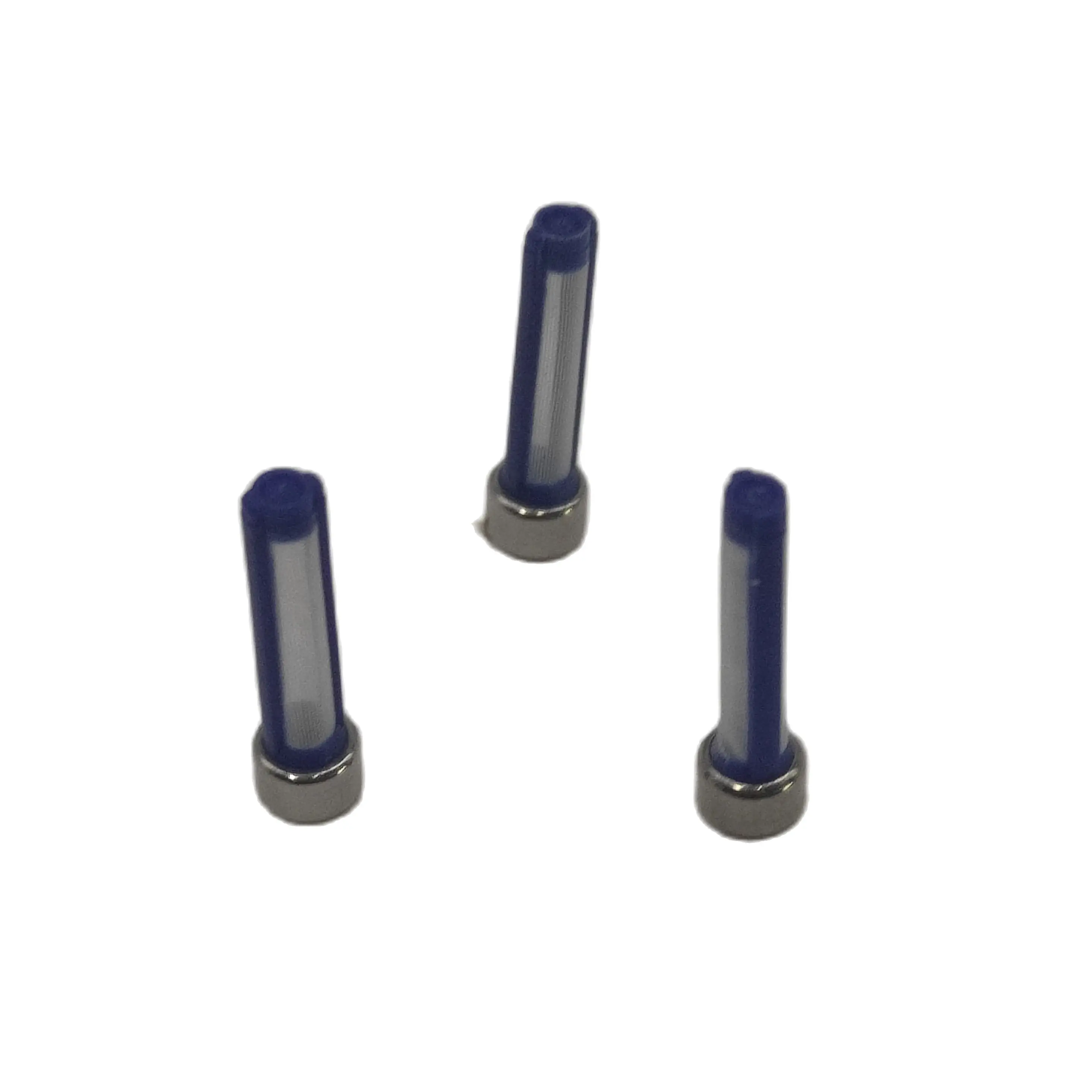 100 peças kits injetores de combustível 4.6*4.6*17.8mm 6.5 válvula reguladora de pressão filtro de aço inoxidável azul 100um