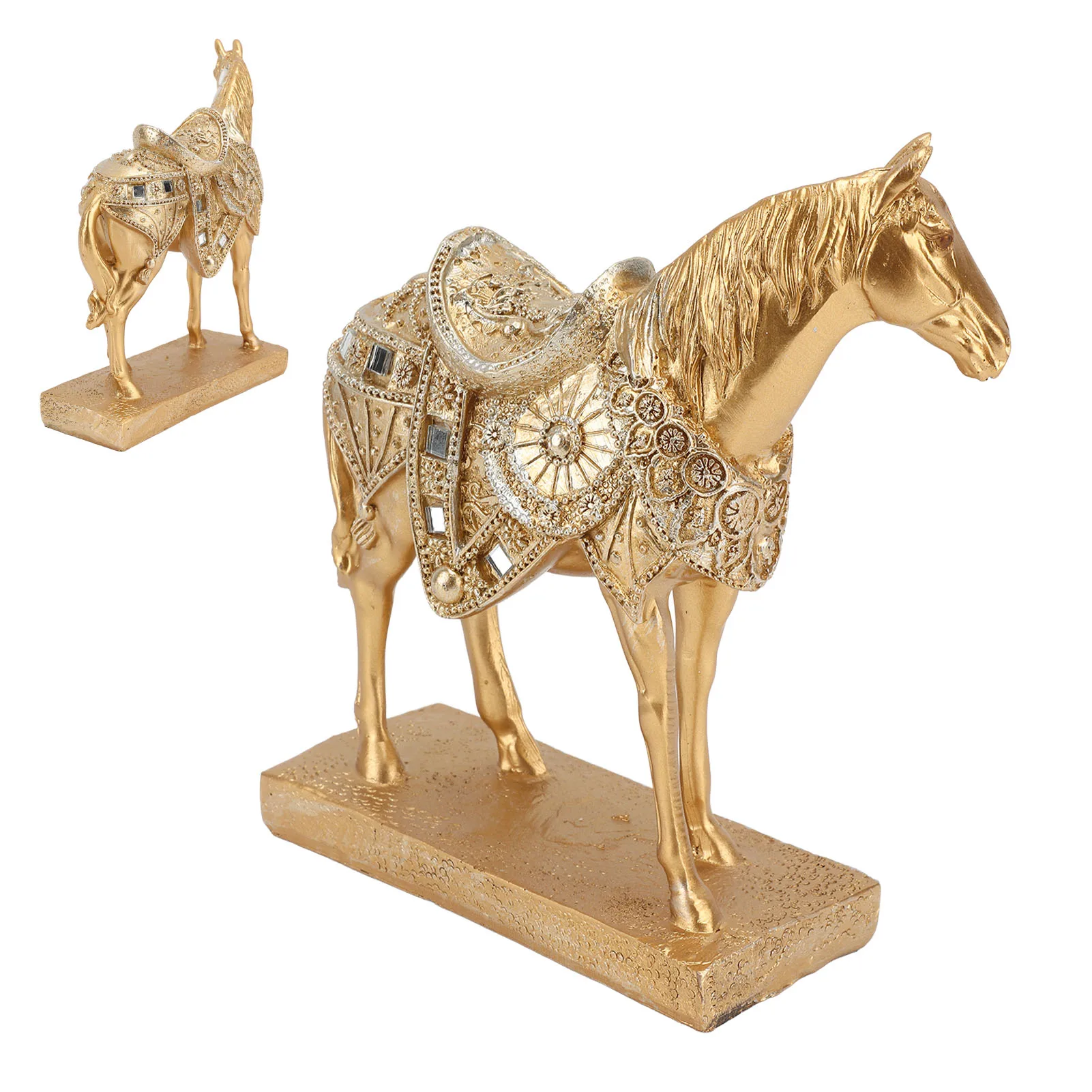 

Horse Standing Statue Rearing Art Figurine Decorative Sculpture Home Decor Accent Piece Ornament Rearing Horse Art Figurine