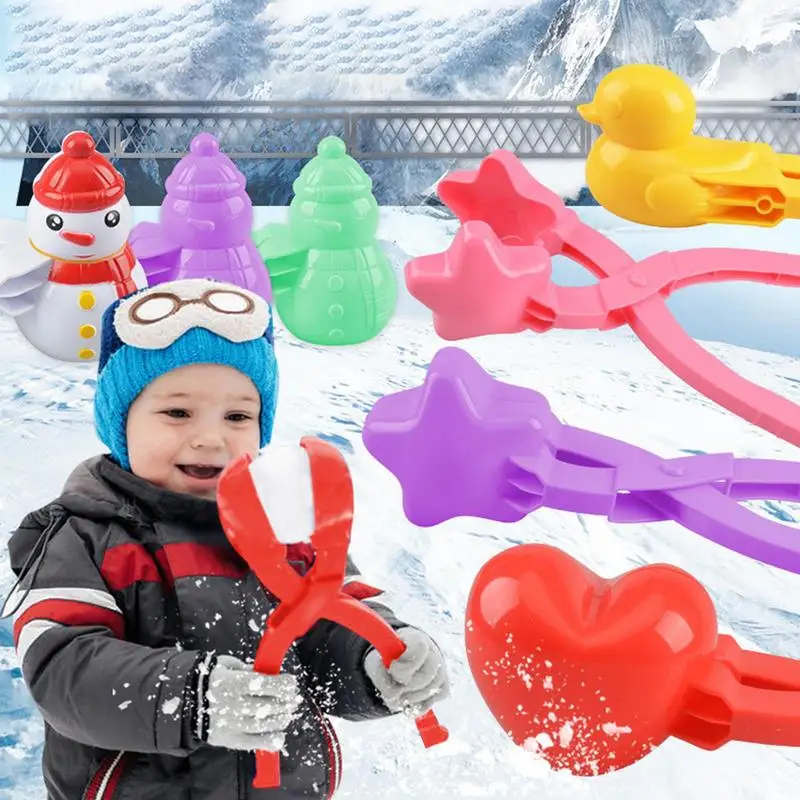 Snowball Maker Clip For Cute Heart Sand Mold Snow Clay Ball Maker Outdoor Snowballs Mold Snow Ball Mold for Kids Outdoor Toy