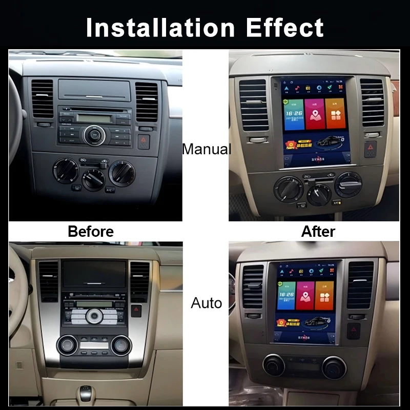 4G DSP BT RDS Tesla Android Screen Autoradio GPS Navigation Carplay Stereo Car Multimedia Player for Nissan Tiida 2008~2010