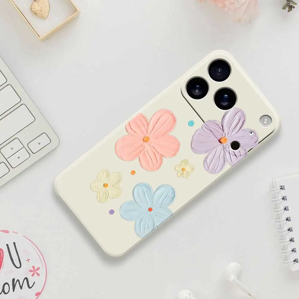 Bloemenpatroon Telefoonhoesje voor iPhone 17 16 15 14 Pro Max Plus 11 12 13 Pro Max Mini XS Max XR X 7 8 Plus 16e Siliconen Cover Capa