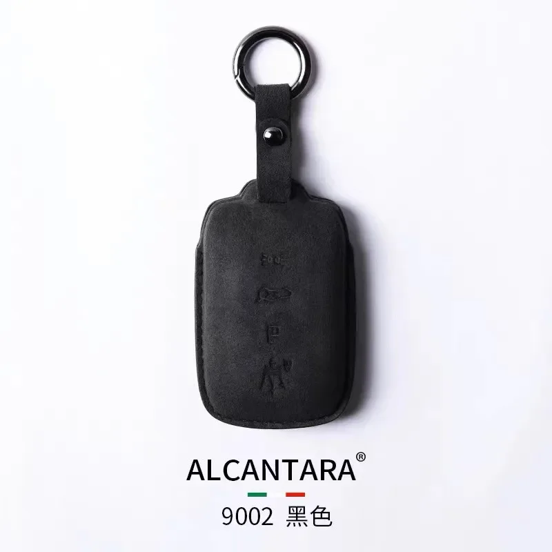 For Maserati Grecale 2023 Alcantara Car Key Bag Case Wallet Holder Key Cover Key Chains Car Accessories