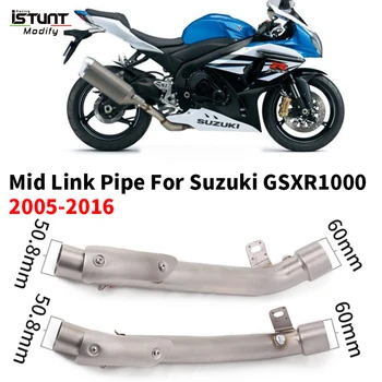 Motorcycle Full System Exhaust Escape Moto Modified Middle Link Pipe Slip On For Suzuki GSXR1000 GSX R1000 GSXR 1000 2005 - 2016