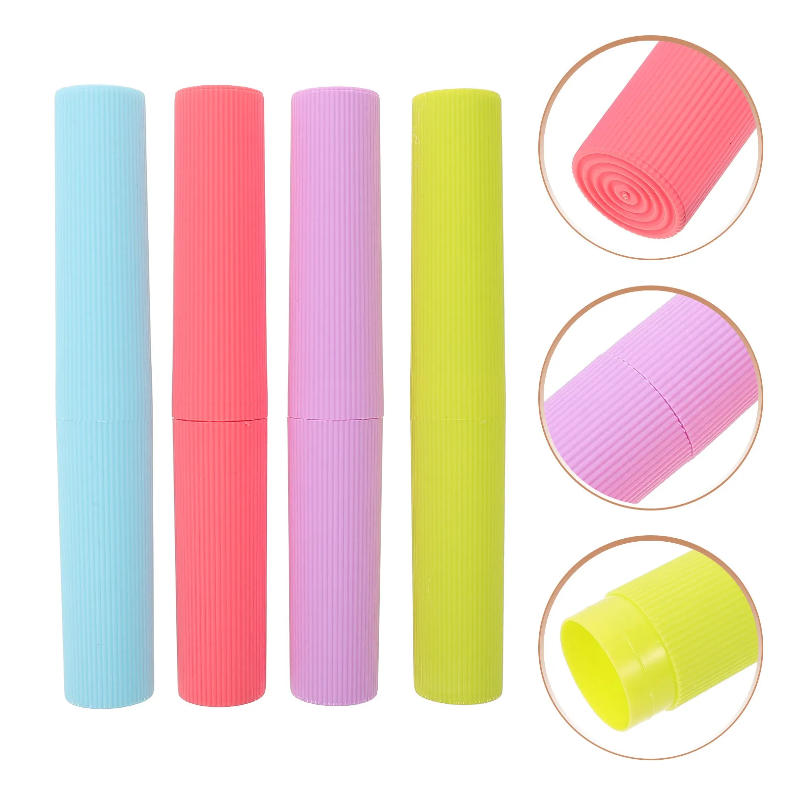 4Pcs Compact Toothbrush Cases for Travel Lightweight Reliable Toothbrush Container Set Prevents Bristle Deformation Home Gym Use