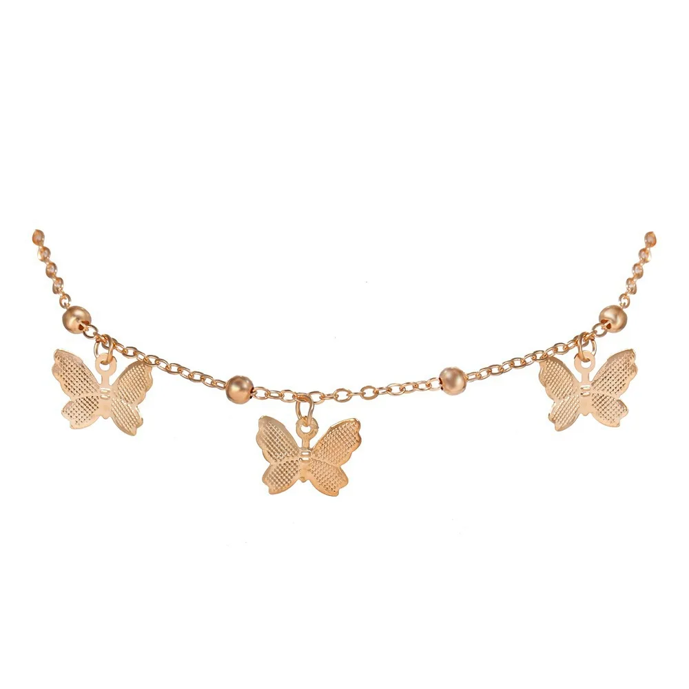 Bohemian Trend Fashion Anklets Golden Silver Color Butterfly Accessories for Women Summer Beach Ankle Foot Chain Jewelry