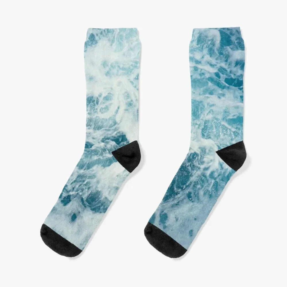 Sea Waves in the Ocean Socks designer men cotton high quality christmas stocking sheer Women Socks Men's