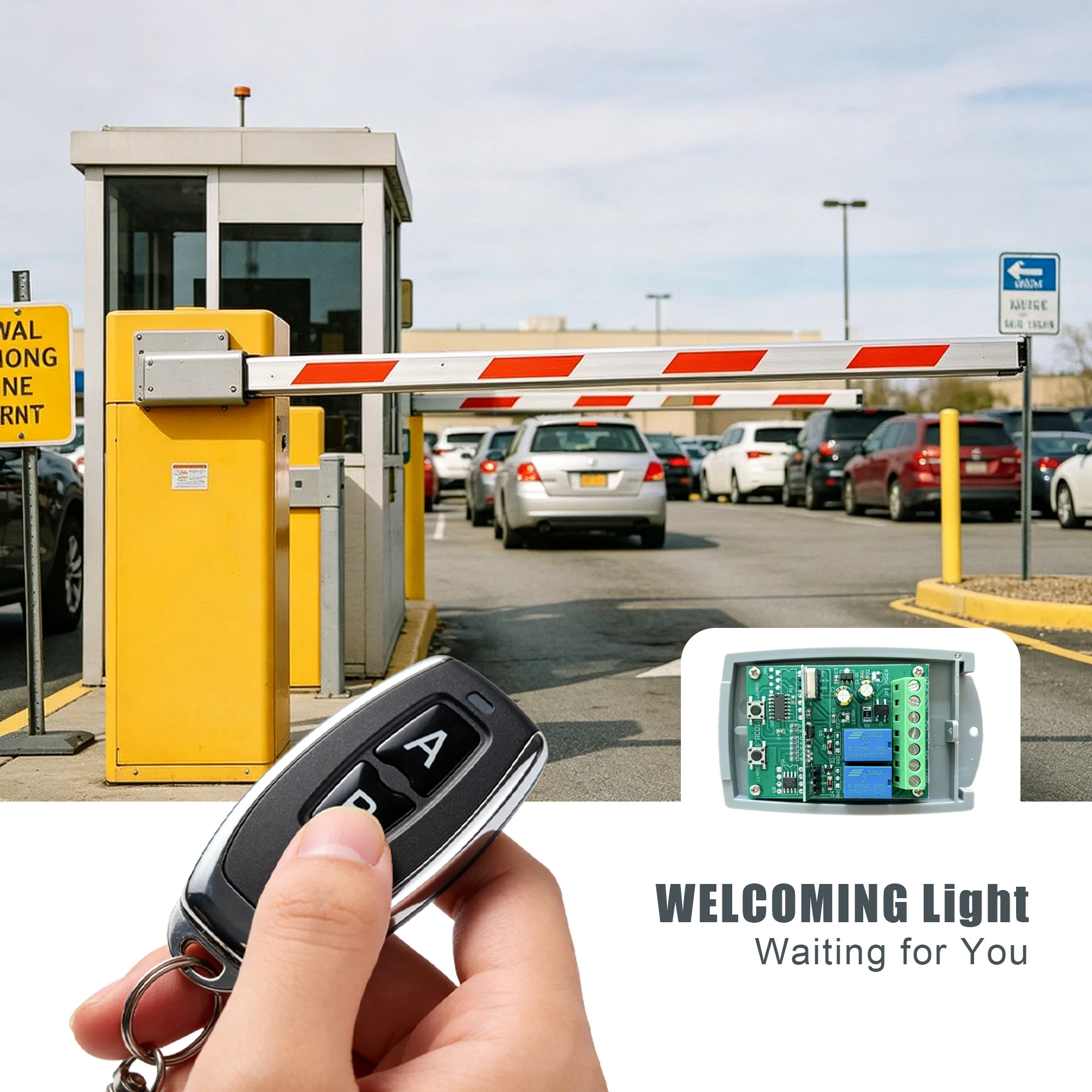 433.92MHz 2CH Garage Door Receiver Remote Control Switch DC 9V-24V 12V 24V Relay Work For 433MHz Keyfob Transmitter