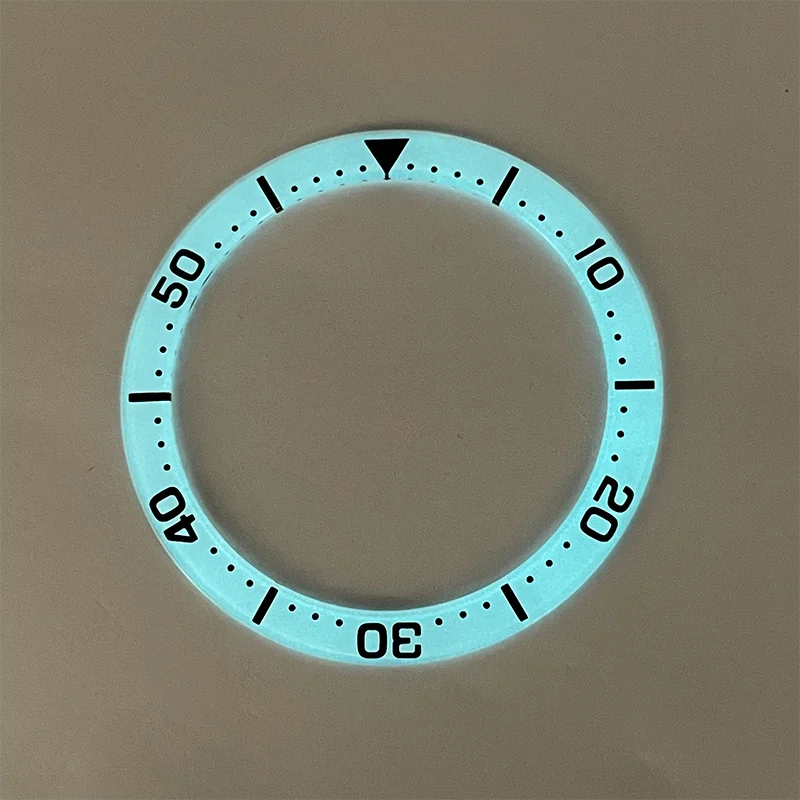 Piezas modificadas de reloj, inserto de bisel de reloj de vidrio luminoso de 40,35/32,51mm, adecuado para caja de reloj de buceo SBDC053