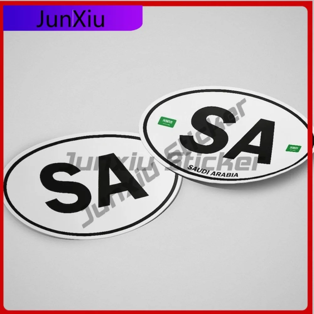 

Saudi Arabia Flag Sticker Oval-shaped White and Black Unique Car Windows Cars Waterproof Scratch Proof Vehicle Decor Car