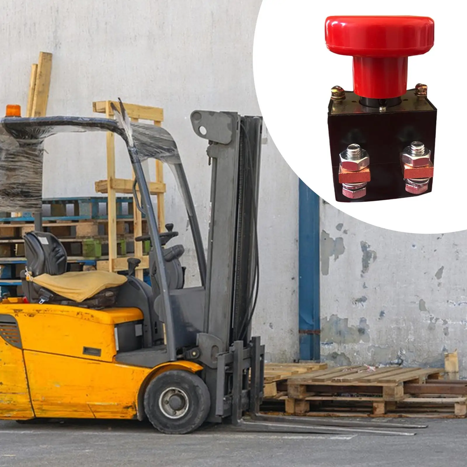 DC Power Supply Emergency Reversing Switch Red Mushroom E Stop Button Heavy Duty Disconnecting for Electric Forklift and Truck