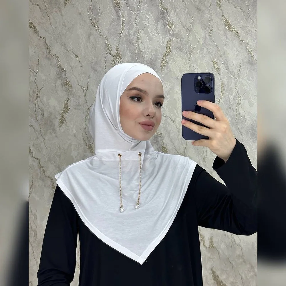 Ramadan Instant Hijab Frauen muslimischen Schal Kette Kopftuch Wraps Stretch Kopf Hals Abdeckung Schals Amira islamischen Gebet Hijabs Turban