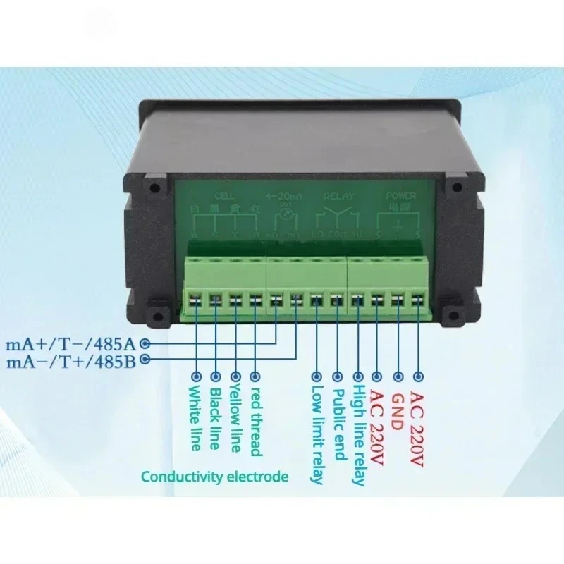 Online Conductivity Meter Pure Water Detection TDSEC Meter Conductivity Sensor Electrode EC-510 AC220V