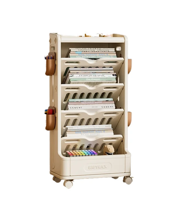 

Modern Children's Plastic Storage Organizer Bookshelf Bedroom or School Furniture Set with Living Room Cabinets for Baby