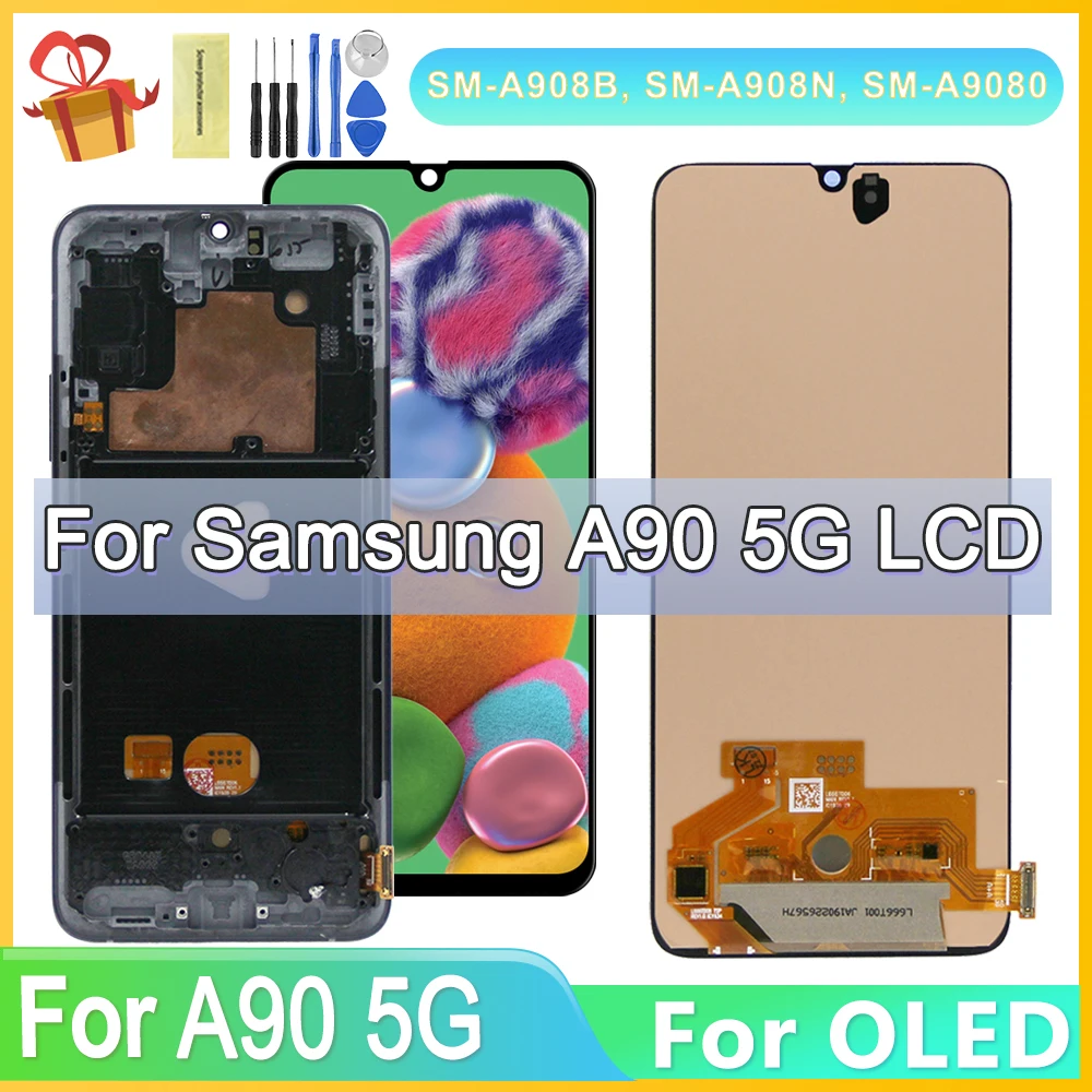 

AMOLED 6.7" For Samsung A90 5G LCD A908 A908B A9080 Display Digitizer Touch Screen Replacement For Samsung A90 LCD