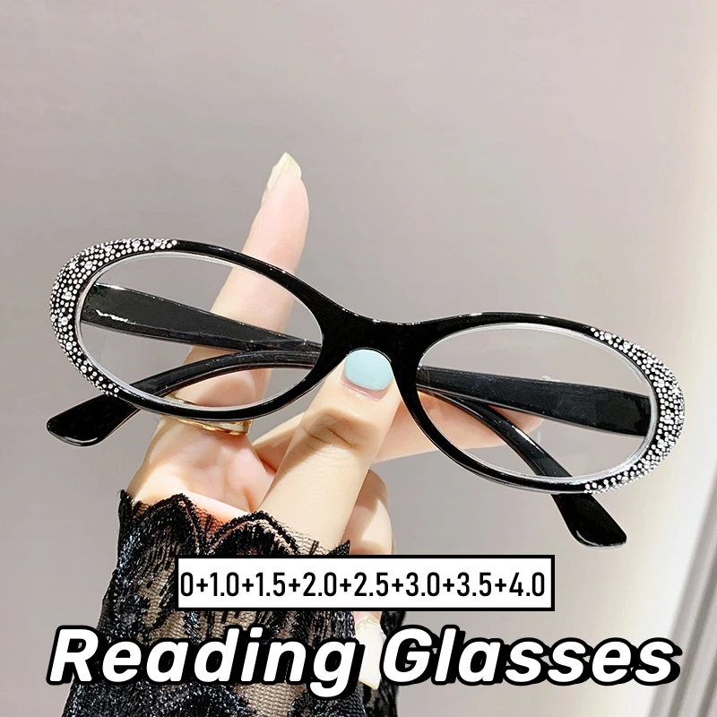 

5 Colors Blue Light Blocking Reading Glasses Women's Luxury Diamond Frame Presbyopia Trendy Unisex Men HD Far Sight Eyeglasses