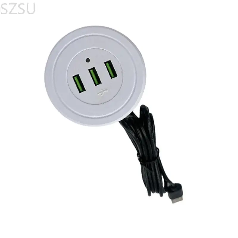 SZSU Double USB Charging Power Socket 2 USB 1 Type C and Type B Plug Recessed Type