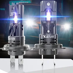 Katur 2pcs High Power H7 LED Headlight Bulbs Super Bright Powerful No Adapter Required Car Turbo Diode White Moto Fog Lamp